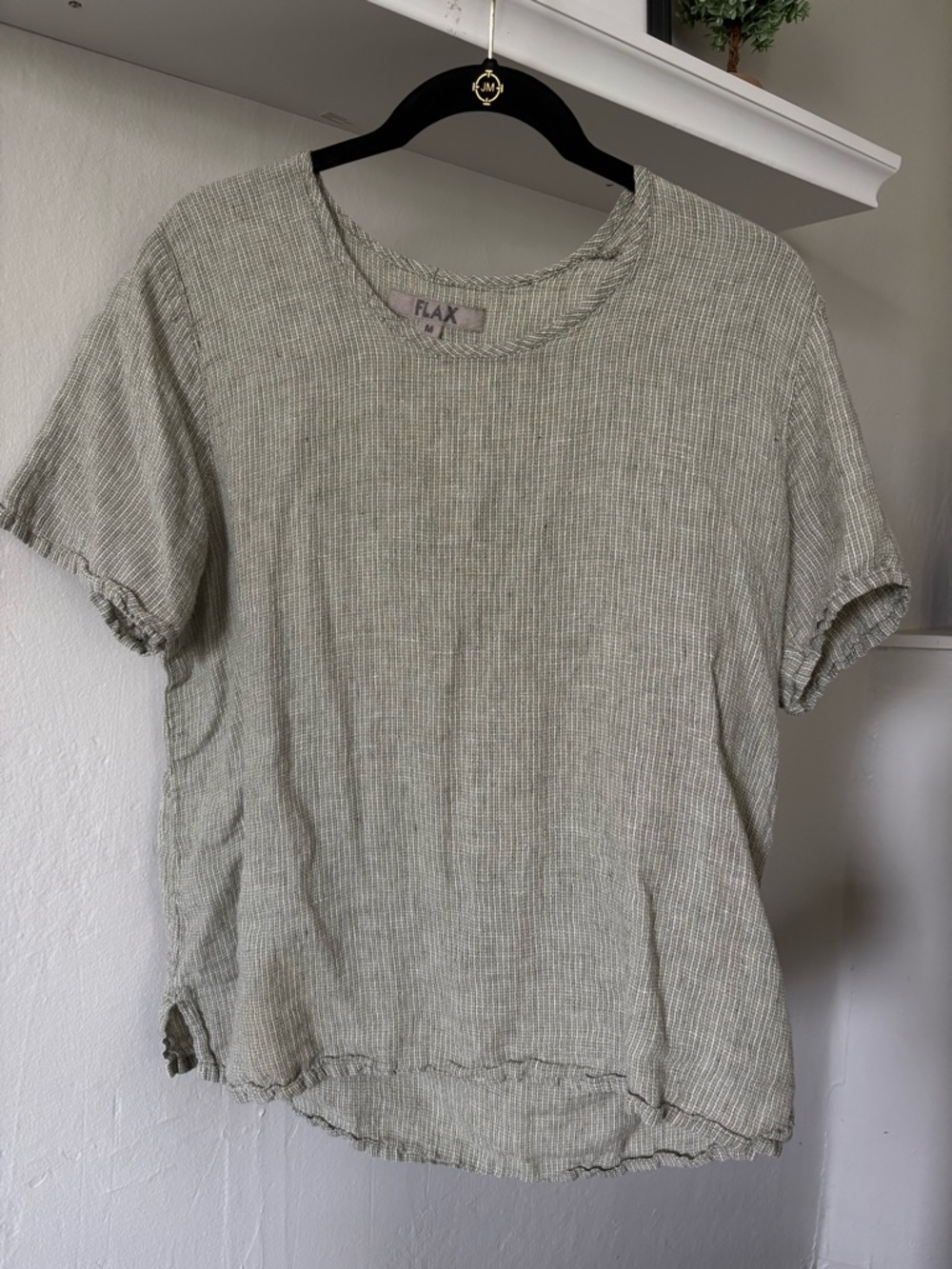 Flax Olive-Green Linen Tee